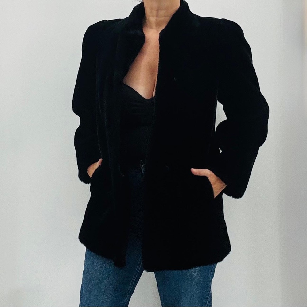 Vintage 90’s Mob Wife Faux Fur ILGWU Union Label Structured Old Money Coat
